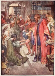 The Good King Was To Be Seen Giving Food And Drink to the Folk